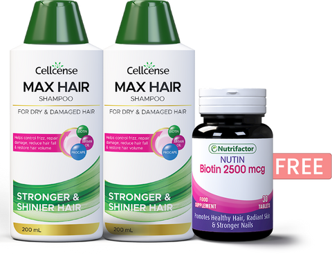 2 Maxhair Shampoo + Free Nutin